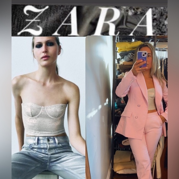 NWT Zara🎄 holiday SEQUIN CORSET TOP perfect for the holiday season Size M and L - Picture 6 of 17